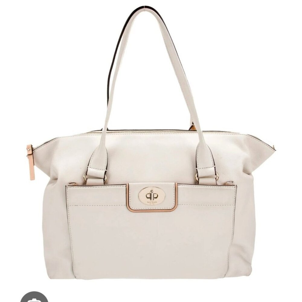 Kate Spade Hampton Road Janie Bag White Leather Satchel Shoulder Bag - Picture 2 of 15